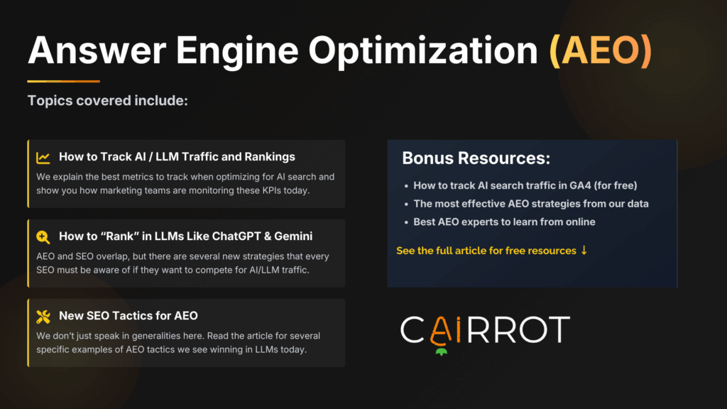 answer optimization guide (how to do aeo, best strategies, best ways to learn, how to track, and best tools for aeo)