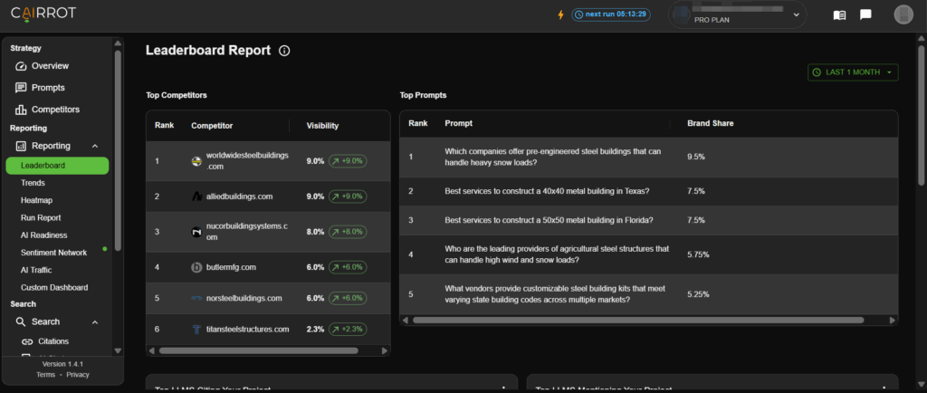 AEO Report - AI Visibility Leaderboard Report