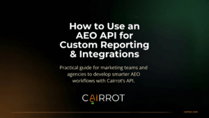 AEO API for custom reporting dashboards and integrations