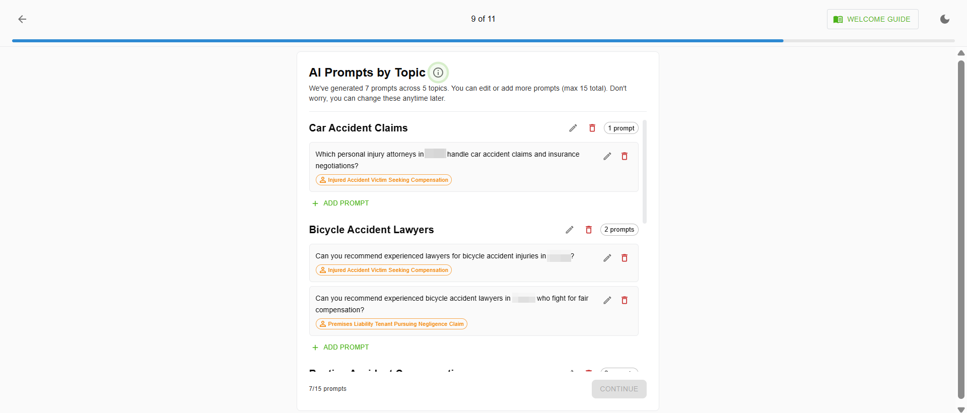 Cairrot AEO Free Report Set-Up AI Prompts by Topics Page