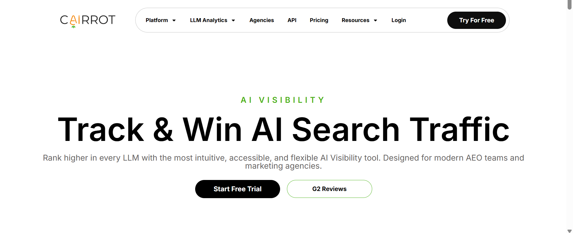 Cairrot AEO Free Trial Home Page
