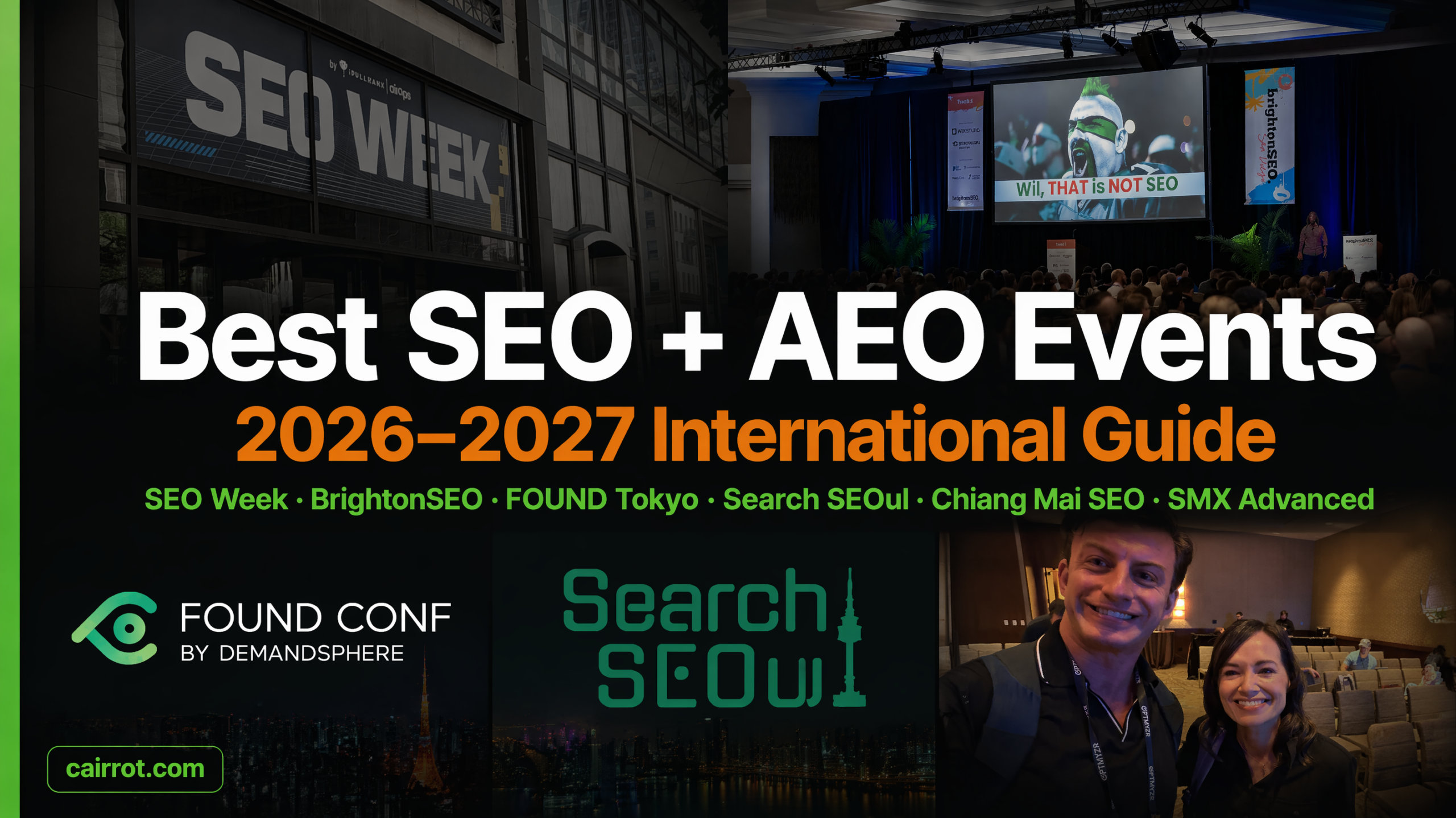 best seo and aeo confences in 2026 and 2027 (international events list)