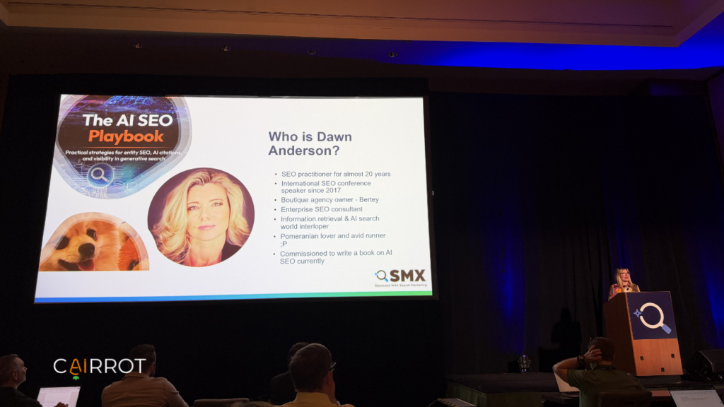 SMX Advanced Boston Review (2026): Top Speakers and Conference Highlights dawn anderson keynote seo speaker presenting at smx advanced in boston