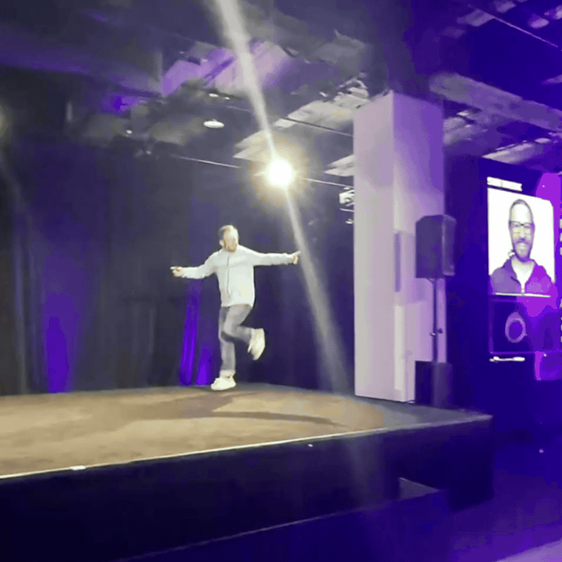 garrett sussman presenting on stage at seo week 2026 in nyc