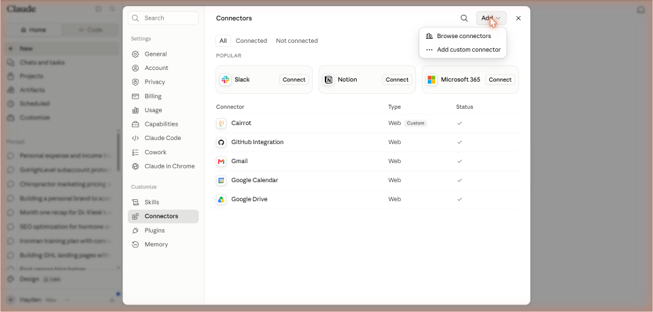 browse connectors