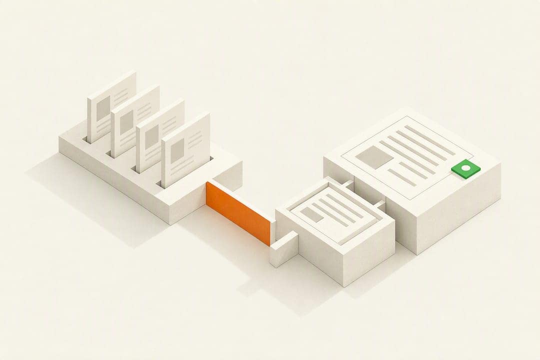 Isometric citation pathway title card