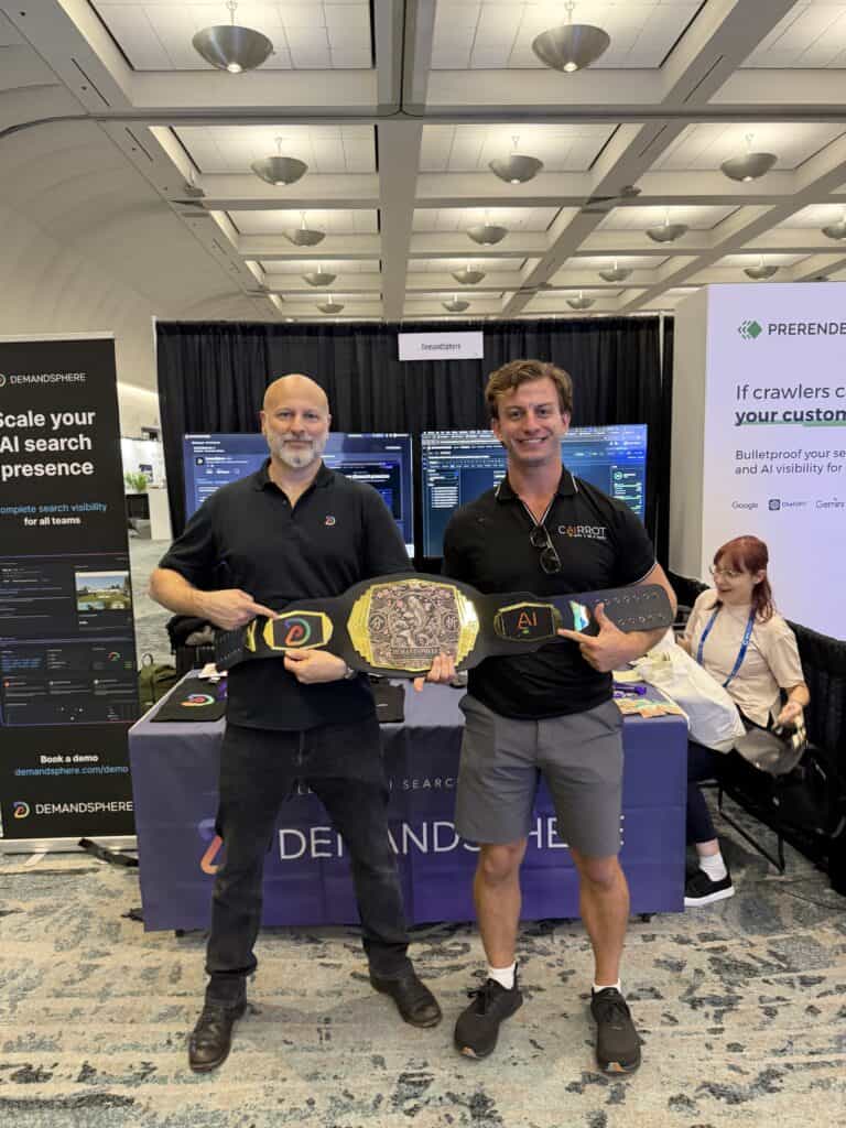 ray grieselhuber (demandsphere ceo) recognized as international seo leader by connor kimball (cairrot) at brightonseo