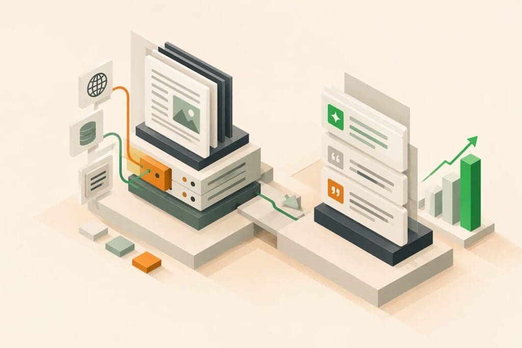 Isometric structures representing AI citation growth