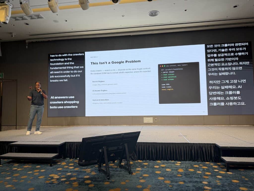 seo leader and speaker jori ford presenting in korea (by connor kimball)